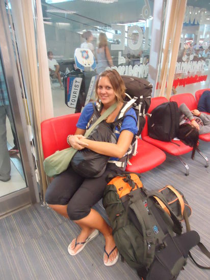 vollbepackt am Flughafen....