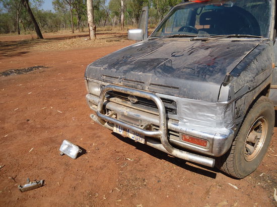 Licht kaputt und Kotflügel abgefallen...