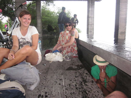 nachher war wirklich nur noch dieses Fleckchen trocken