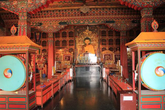 buddhistischer Tempel im tibetanischen Flüchtlingslager