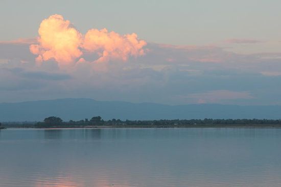 Sonenuntergang über dem Mekong