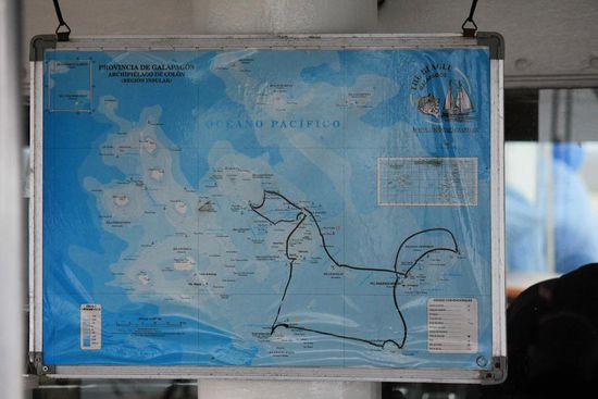 Unsere Reiseroute. Ok, man kann's nicht lesen. Egal.