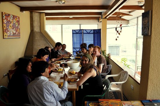 Alle zusammen beim Essen