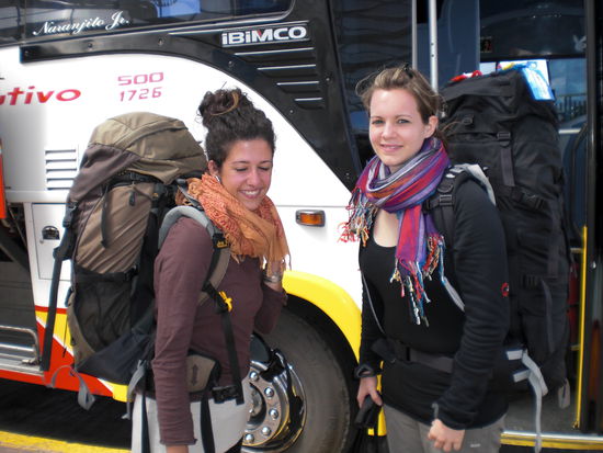 In Quitumbe vor dem Bus Richtung Papallacta - Tena.