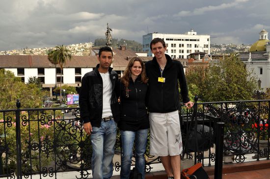 auf der Terrasse des Präsidentenpalastes: "J", ich und Matthew