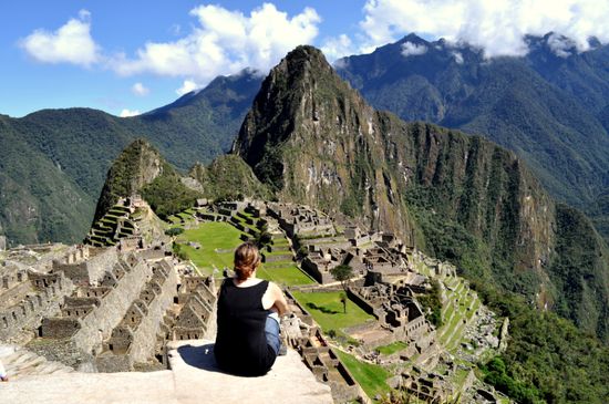 Ich über Machu Picchu mit Blick auf Waynu Picchu
