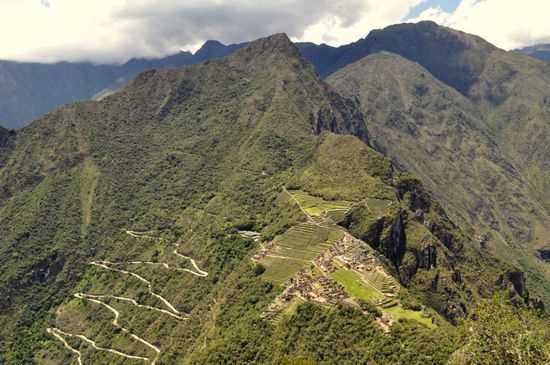 der Ausblick vom Waynu Picchu auf Machu Picchu