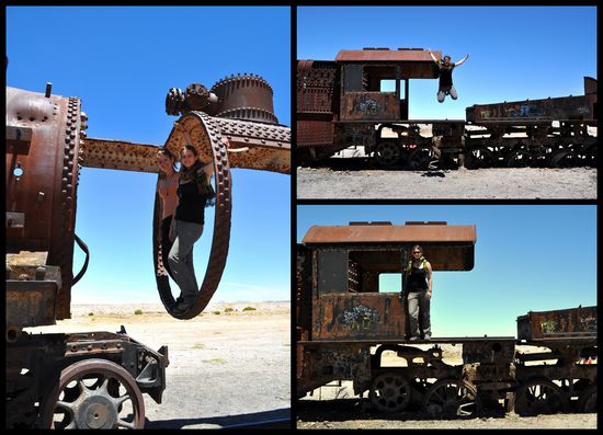 Cementerio de tren 
re. oben: mein Sprungbild mit Konsequenzen 