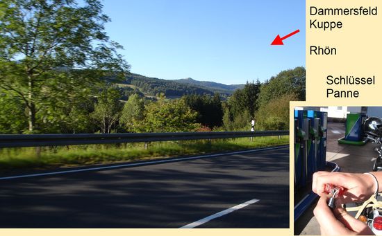 Beim Tanken hat Dani den Schlüssel verbogen.