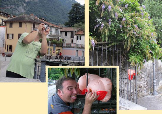 Was hängt denn da?  Ein recht eigenwilliges Kopfkissen zum aufblasen.