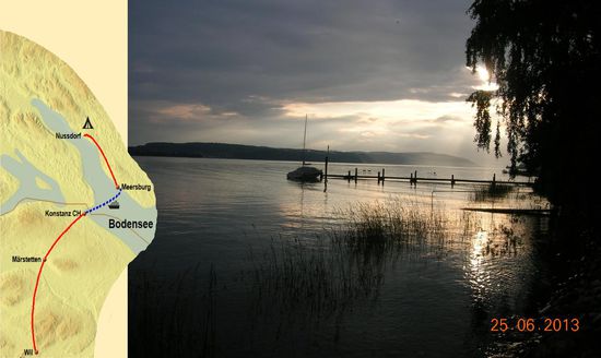 Abendstimmung in Nussdorf am Zeltplatz