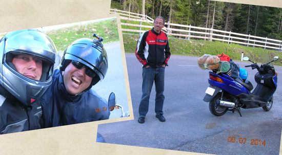 Wene, Flaps und Oli warten auf der Passhöhe 1660 m