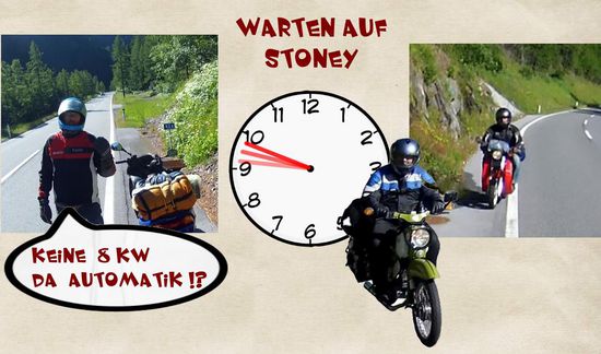 Oli rechtfertigt sich,    
...  und Stoney "wartet ab" bis meine 2-Takt Suppe verzogen war.