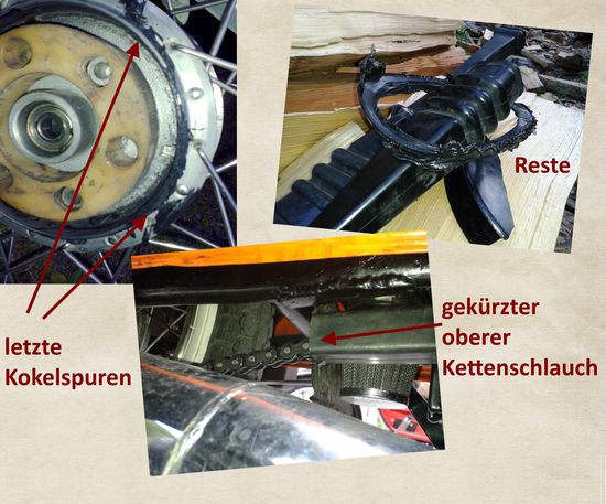 Ach ja, ... das ist natürlich der untere Kettenschlauch.