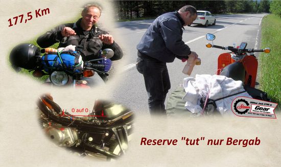 Das Leid mit den Rollertanks am Berg.