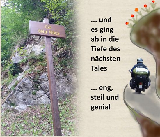 Holperstrecke gewürzt mit Kehren Verengungen und Überreste vom letzten Steinschlag