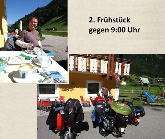 Sonnige Pause am Straßenrand