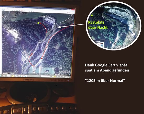 Ort der 1. Übernachtung wieder gefunden.