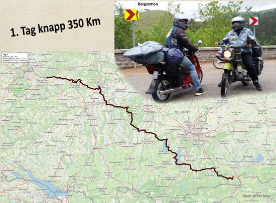 recht geradlinige Streckenführung