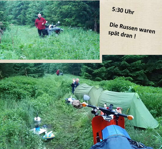 Erster Morgenblick aus dem Zelt