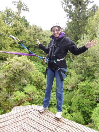 Vorbereitung auf den 220m Flug am Flying Fox