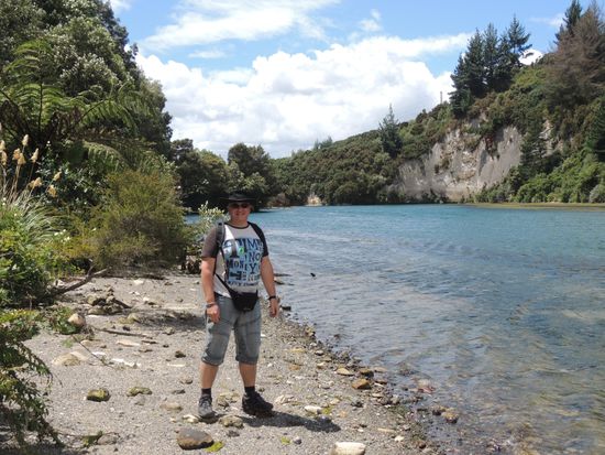Waikato-River, ein Paradies für Forellenfischer, vor allem Regenbogenforellen