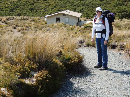 Zwischenziel des ersten Tages, die Mangatepopo Hut.