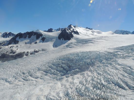 Oben am Nährbecken des Franz Josef Gletscher