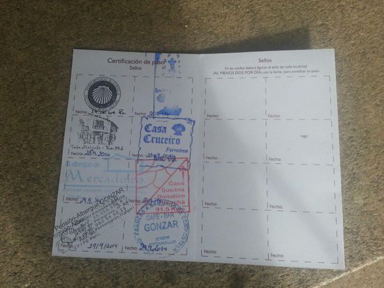 Pilgerpass nach der 2. Etappe