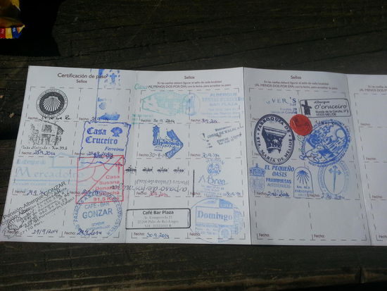 Pilgerpass nach der 5. Etappe