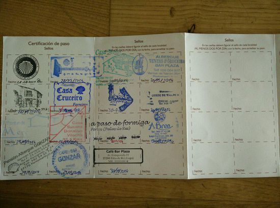 Pilgerpass nach der 3. Etappe