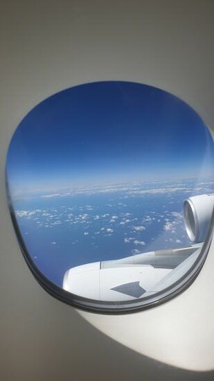 Golf von Oman aus Sicht der 6. Reihe im A380 im Upper Deck