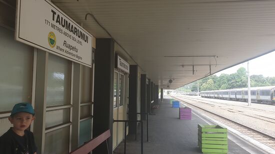 Taumarunui Hauptbahnhof - leider bleiben seit 2015 keine Passagier-Züge mehr stehen.