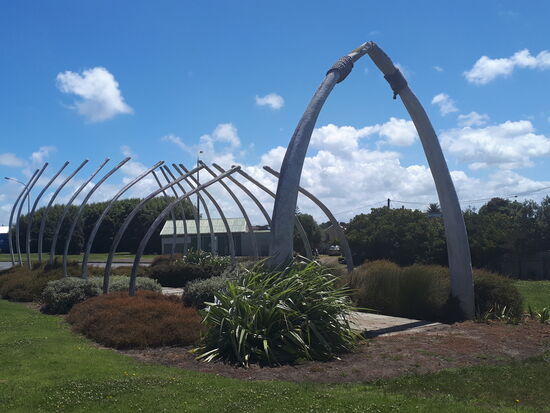 Wal - Knochen Skulptur in Patea