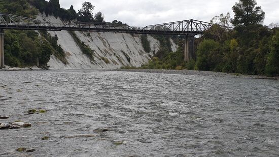 Die Brücke über den Rangatiki River verbindet ...