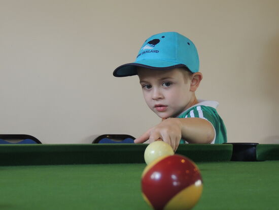 Volle Konzentration - und drinnen ist die Kugel 