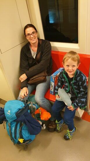 In der Bahn zwischen den Terminals