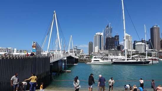 Auckland Skyline von Wynyard Quarter aus