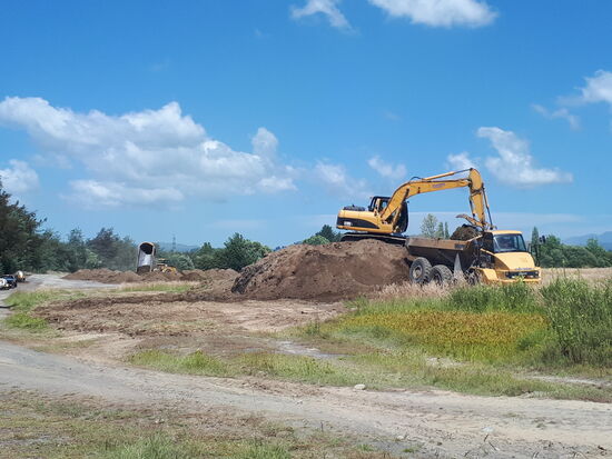 Tolle Baustelle mit richtig großen Fahrzeugen