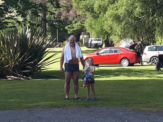 Erfolgreich zurück vom Abkühlen und Schnorcheln