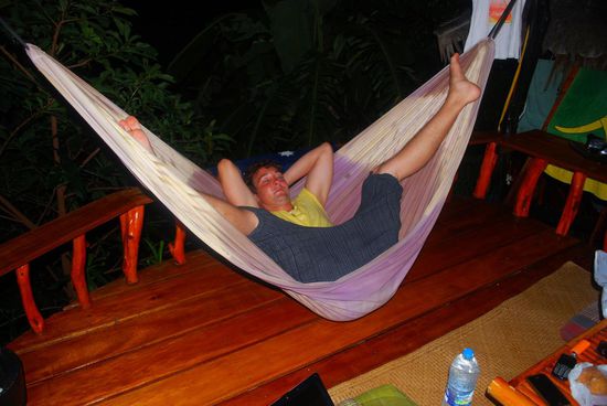 Bissl kurz geraten die Hängematte... aber beste Position gefunden ...