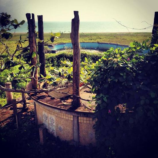 Blick vom ersten Stock zum Strand