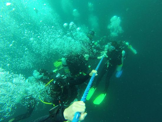 Sicherheitsstopp bei 5 Metern - es wurde eng