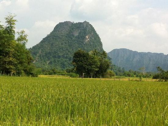Kartslandschaft nahe Tham Pou Khan