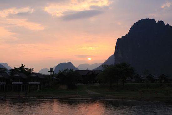 Sonnenuntergang über dem Karst