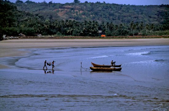 Die Grenze zwischen Goa und Maharashtra im Norden Goas