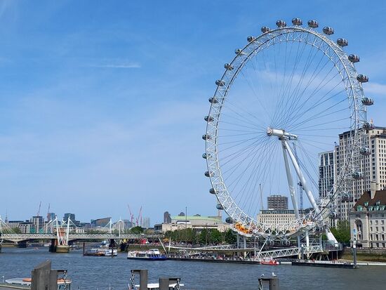 Mein Sohn hatte über England etwas in der Schule gelernt und wußte über London Eye bescheid. Ich dachte eigentlich, naja - auf so ein Riesenrad muß ich nicht unbedingt, aber da mein Sohn sagte, er will unbedingt dahin, kaufte Tom uns Tickets. Er entschied sich für die Champagner-Experience - man zahlt ein Bisschen mehr und bekommt Champagner. Als wir ankamen und schon in der Schlange gewartet hatten, sagte einer der Mitarbeiter, dass wir noch 45 Minuten auf die nächste Champagner-Experience warten müssten, oder wir könnten anstattdessen eine Kapsel im London-Eye ganz für uns alleine haben. Das war mal ein Angebot! Das kostet sonst wohl so 600 Pfund - auf jeden Fall krass viel! Wir sind dann in unserer Kapsel alleine zu Dritt einmal herum gefahren. Tom hatte Speaker dabei und wir hörten Nick Drake bei der wahnsinnigen Aussicht. Alle drei waren wir total begeistert. Das kann man echt nicht mit einem gewöhnlichen Riesenrad vergleichen (: Was für eine tolle Erfahrung!