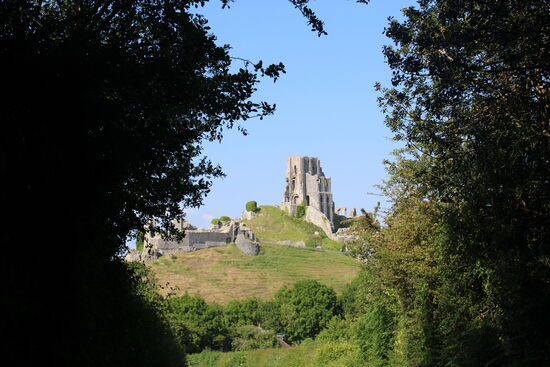 Immer wieder führte uns unser Weg an dem Dorf Corfe vorbei, wo man immer die Sicht auf Corfe Castle hat.