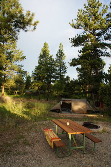 Camping am Firefighter Monument im Flaming Gorge National Forest