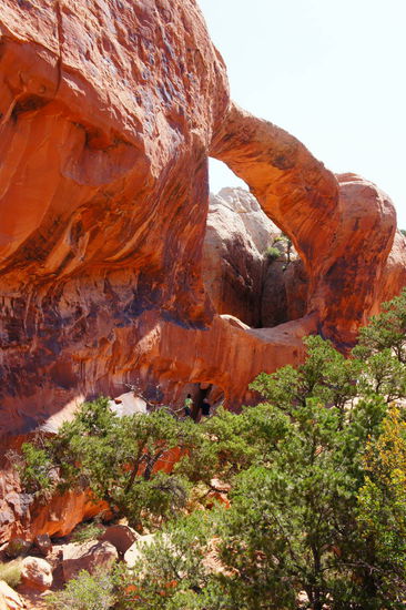 Double O Arch ist in etwa der Wendepunkt der Rundtrails